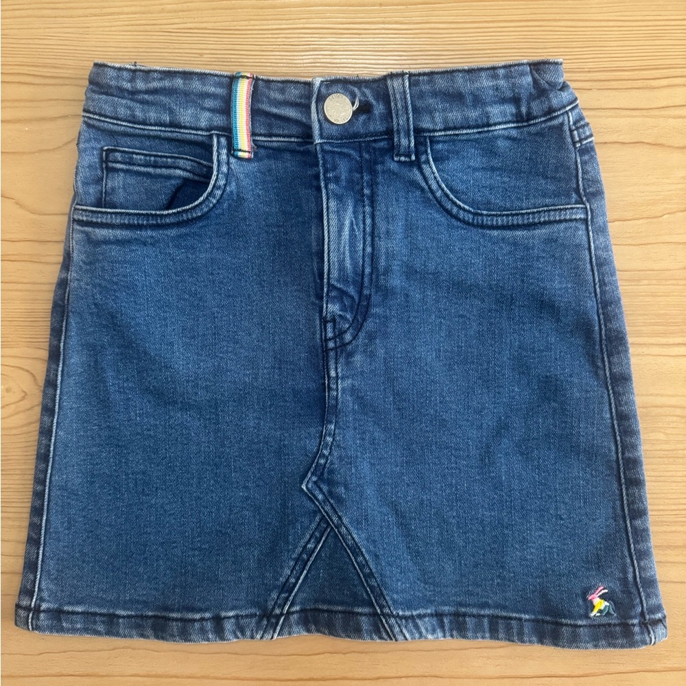 Joules Hollis 5 Pocket Rainbow Embroidered Denim Skirt